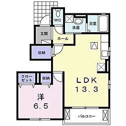 セレーノ湘南 1LDKの間取図画像