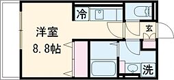 LEDOME西霞町 ワンルームの間取図画像