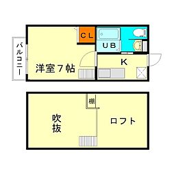 Stable三条大宮 2階1Kの間取り