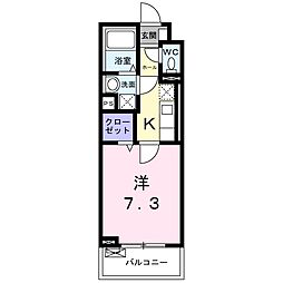 サニーレジデンス茨木 1Kの間取図画像