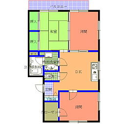 ピノハイツ皆瀬 2階3DKの間取り