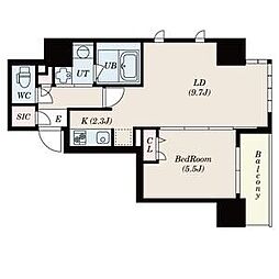 S-RESIDENCE神戸元町 1LDKの間取図画像