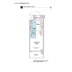 COMFORIA江坂広芝町 1Kの間取図画像
