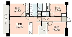 JR豊肥本線 南熊本駅 徒歩13分の賃貸マンション 1階3LDKの間取り