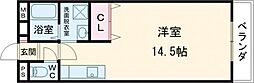 ユーミー伊勢 4階ワンルームの間取り