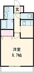 クロノス29新町 2階1Kの間取り