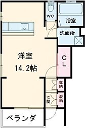 メルベーユ小泉 ワンルームの間取図画像