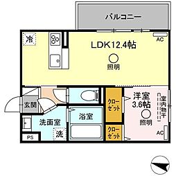 ベル・スリジェ 1LDKの間取図画像