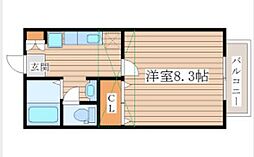 コリーヌ.南光台1番館 1Kの間取図画像