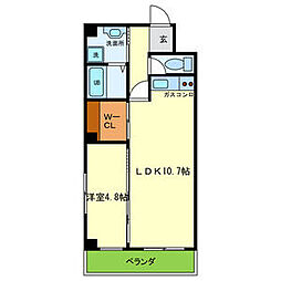 ピオニー久宝寺 1LDKの間取図画像