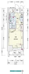 プレサンスジェネ丸の内 1Kの間取図画像