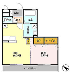 サンクレスト 1LDKの間取図画像