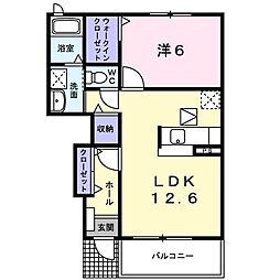 ブロンクスA 1LDKの間取図画像