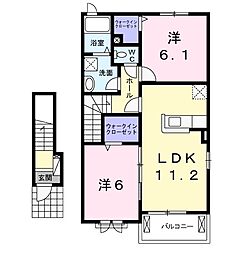 グローヴ3 2LDKの間取図画像