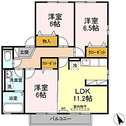ボヌールK2 3LDKの間取図画像