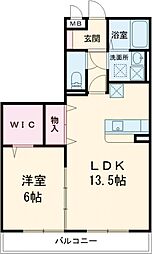 JR東海道・山陽本線 南草津駅 徒歩10分の賃貸アパート 1階1LDKの間取り
