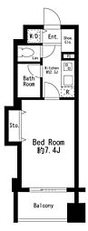 PRIMEURBAN日本橋茅場町 1Kの間取図画像