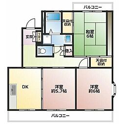 スプリームヒル 3DKの間取図画像