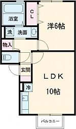 ロイヤルガーデン小佐世保A 1LDKの間取図画像