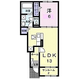 シャイントラスト 1LDKの間取図画像