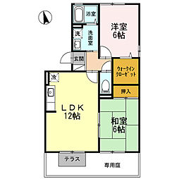 まなび野七番館 2LDKの間取図画像