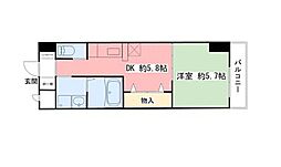 メゾンドクレチュール 1DKの間取図画像