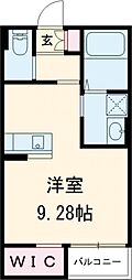 BRAVEBASE香月中央 ワンルームの間取図画像