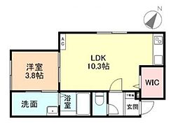 Ｓｐｉｎｅｌ 2階1LDKの間取り