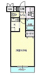JR舞鶴線 西舞鶴駅 徒歩23分の賃貸マンション 1階1Kの間取り