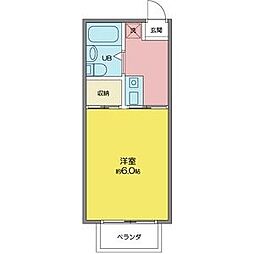 ハウスグリーンヒル1 1Kの間取図画像