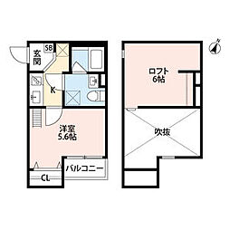 JR山陽本線 新長田駅 徒歩11分の賃貸アパート 2階1Kの間取り