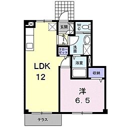 フローレンス 1階1LDKの間取り