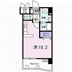 ブリランテピアッツァ 7階ワンルームの間取り