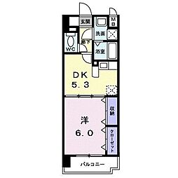 PLEASURES 1DKの間取図画像