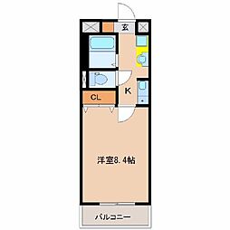 サンクウット71 1Kの間取図画像