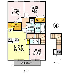すずらんハイツ 3LDKの間取図画像