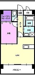 サンコート 1LDKの間取図画像