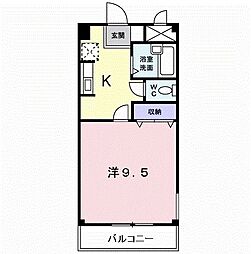 プライムコート 1Kの間取図画像