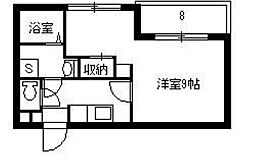 Ｐｒｏｕｄｉａ 2階1Kの間取り