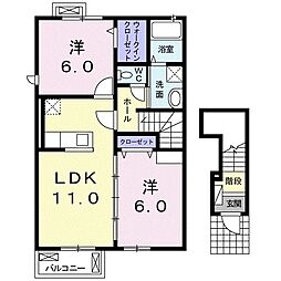 フランカーサ2 2LDKの間取図画像
