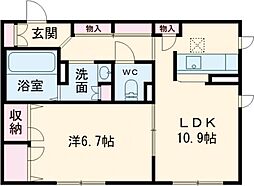 リバーツリー 1LDKの間取図画像