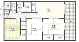 アマ・デトワールII 3階3LDKの間取り