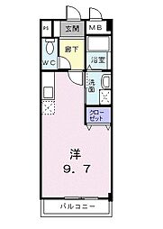 パークサイドパレス ワンルームの間取図画像