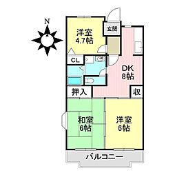ツイン青山　北館 3階3DKの間取り