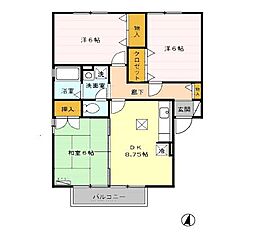 プリマベーラ 1階2LDKの間取り