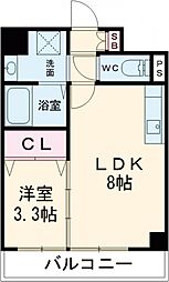 スプランディッド堺東 13階1LDKの間取り