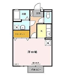 JR鹿島線 鹿島神宮駅 バス30分 大野原下車 徒歩5分の賃貸アパート 1階1Kの間取り