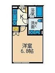 レモングラスB棟 1Kの間取図画像