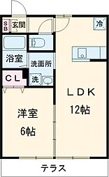 Ladder神埼 1LDKの間取図画像