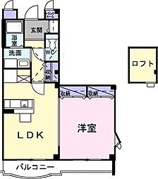 ロータス南浜 1LDKの間取図画像